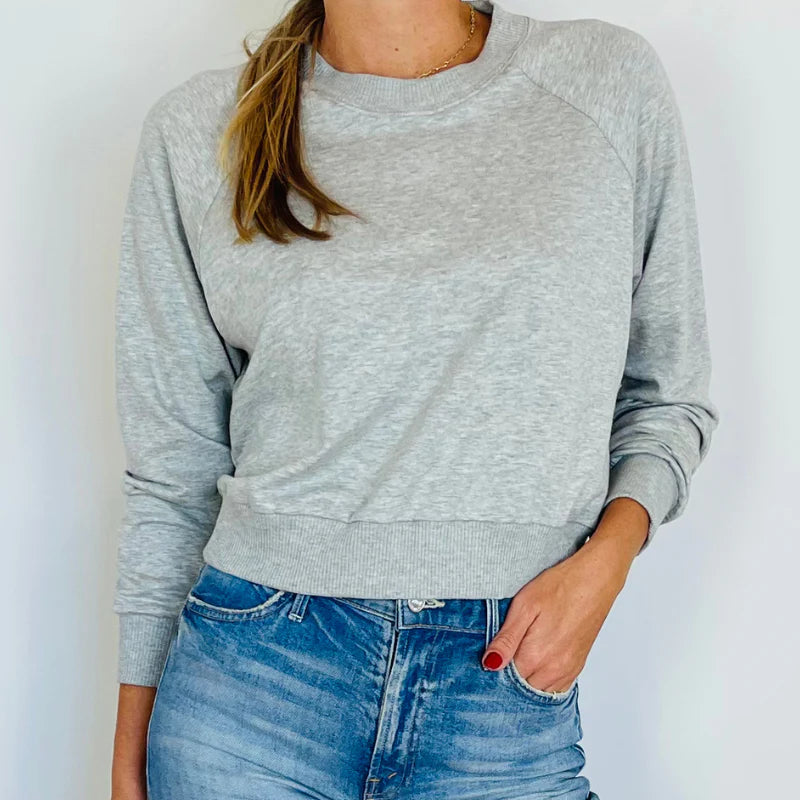 Heather Grey Raglan Crewneck Sweatshirt